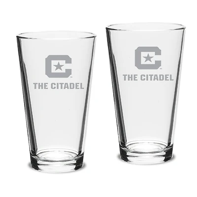 Citadel Bulldogs 16oz. Two-Piece Classic Pub Glass Set