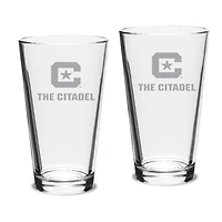 Citadel Bulldogs 16oz. Two-Piece Classic Pub Glass Set
