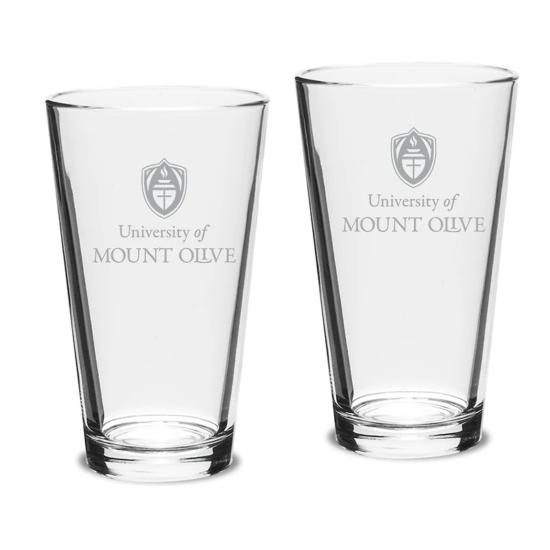 Mount Olive Trojans 16oz. Two-Piece Classic Pub Glass Set