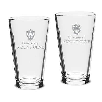Mount Olive Trojans 16oz. Two-Piece Classic Pub Glass Set