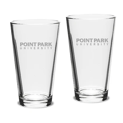 Point Park Pioneers 16oz. Two-Piece Classic Pub Glass Set
