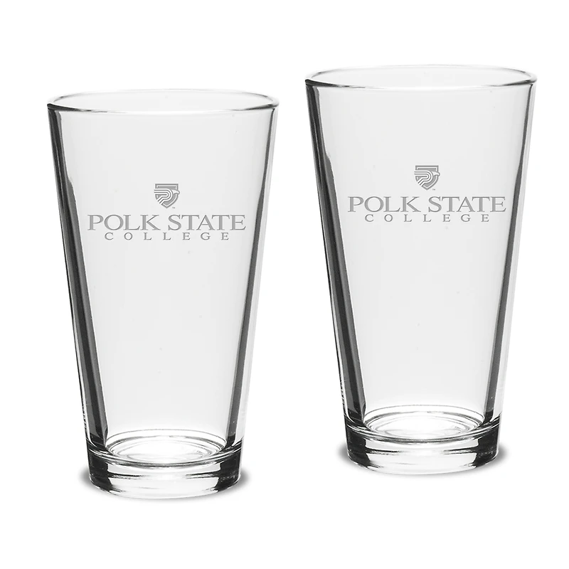 Polk State College Eagles 16oz. Two-Piece Classic Pub Glass Set