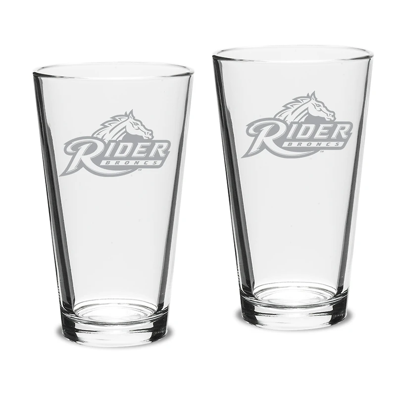 Rider Broncs 16oz. Two-Piece Classic Pub Glass Set