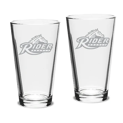 Rider Broncs 16oz. Two-Piece Classic Pub Glass Set