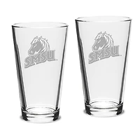 Southwest Minnesota State Mustangs 16oz. Two-Piece Classic Pub Glass Set