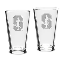 Stanford Cardinal 16oz. Two-Piece Classic Pub Glass Set