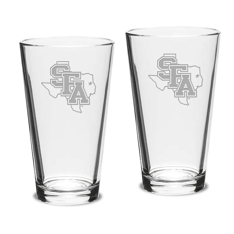 Stephen F Austin Lumberjacks 16oz. Two-Piece Classic Pub Glass Set