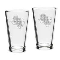 Stephen F Austin Lumberjacks 16oz. Two-Piece Classic Pub Glass Set