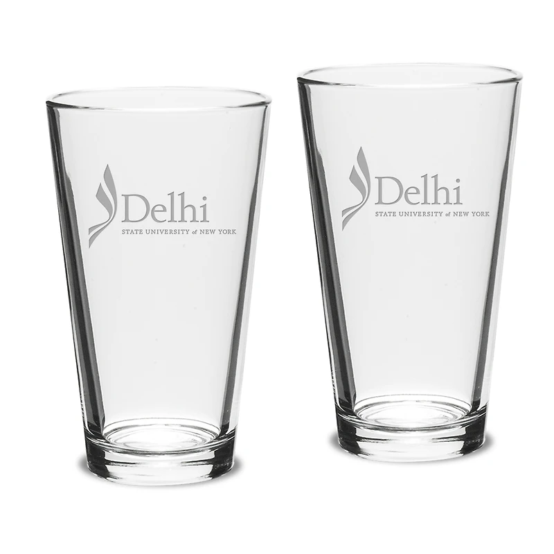SUNY Delhi Broncos 16oz. Two-Piece Classic Pub Glass Set
