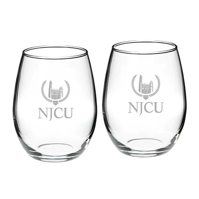 New Jersey City Gothic Knights 21oz. Two-Piece Stemless Wine Glass Set