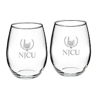 New Jersey City Gothic Knights 21oz. Two-Piece Stemless Wine Glass Set