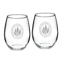 Rhode Island Anchormen 21oz. Two-Piece Stemless Wine Glass Set
