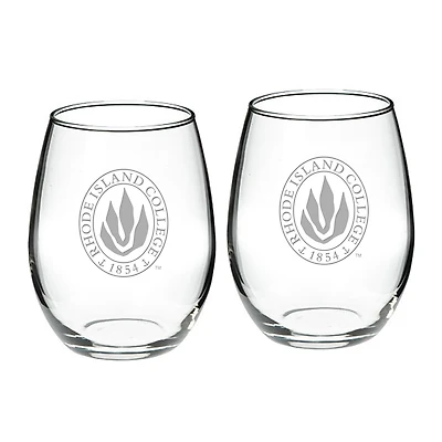 Rhode Island Anchormen 21oz. Two-Piece Stemless Wine Glass Set