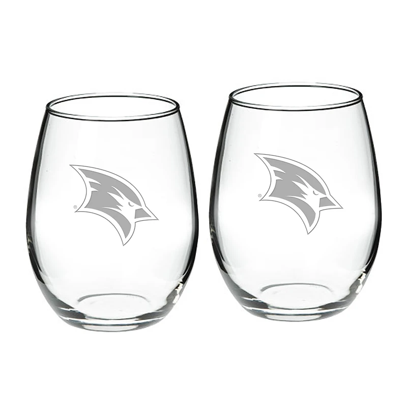 Saginaw Valley State Cardinals 21oz. Two-Piece Stemless Wine Glass Set