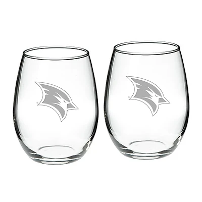 Saginaw Valley State Cardinals 21oz. Two-Piece Stemless Wine Glass Set