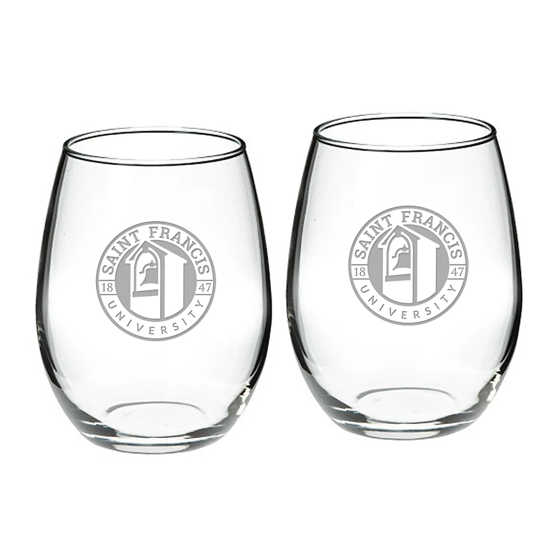 Saint Francis Red Flash 21oz. Two-Piece Stemless Wine Glass Set