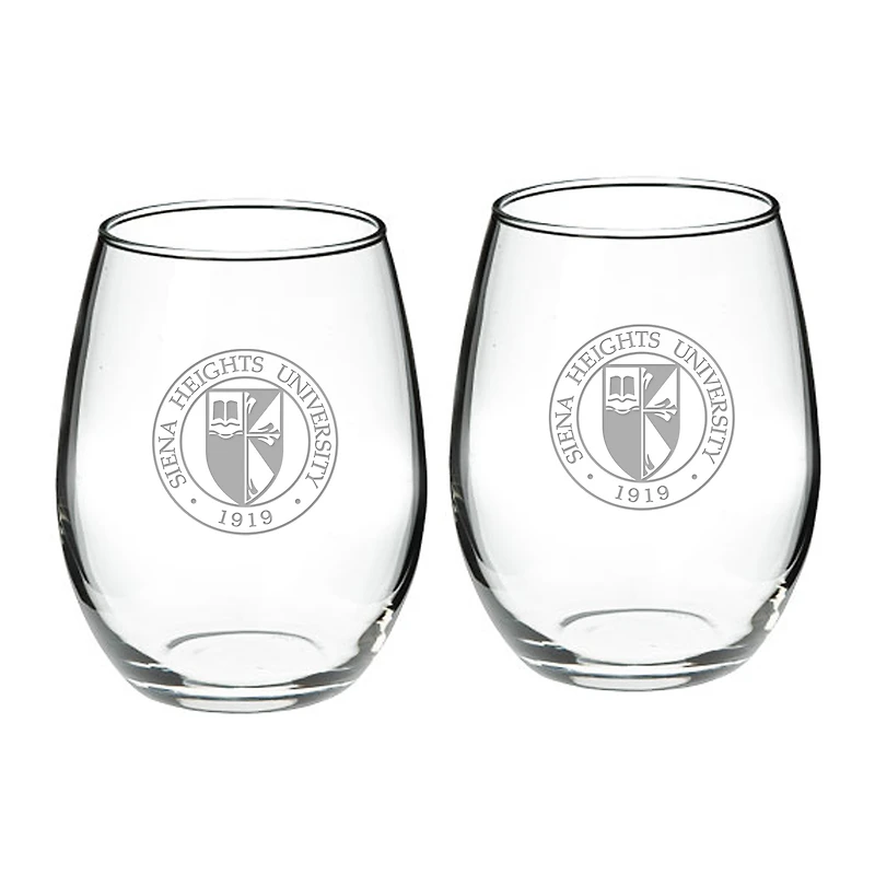 Siena Heights Saints 21oz. Two-Piece Stemless Wine Glass Set