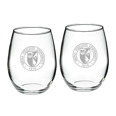 Siena Heights Saints 21oz. Two-Piece Stemless Wine Glass Set