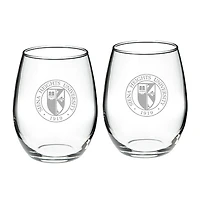 Siena Heights Saints 21oz. Two-Piece Stemless Wine Glass Set