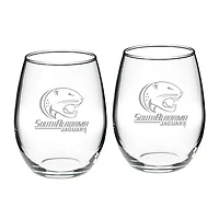 South Alabama Jaguars 21oz. Two-Piece Stemless Wine Glass Set