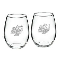 Southern Connecticut State Owls 21oz. Two-Piece Stemless Wine Glass Set