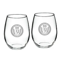 Southern Oregon Raiders 21oz. Two-Piece Stemless Wine Glass Set