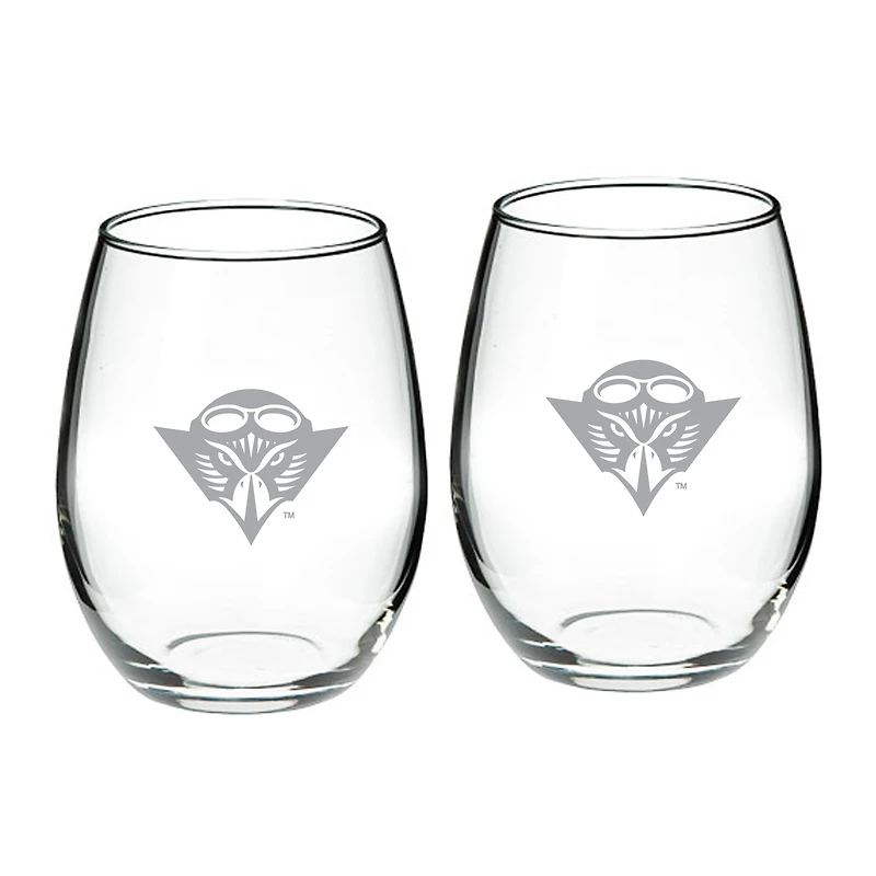 Tennessee-Martin Skyhawks 21oz. Two-Piece Stemless Wine Glass Set