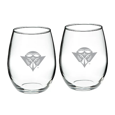 Tennessee-Martin Skyhawks 21oz. Two-Piece Stemless Wine Glass Set