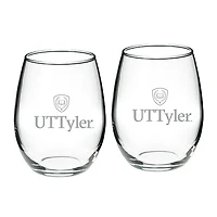 Texas Tyler Patriots 21oz. Two-Piece Stemless Wine Glass Set