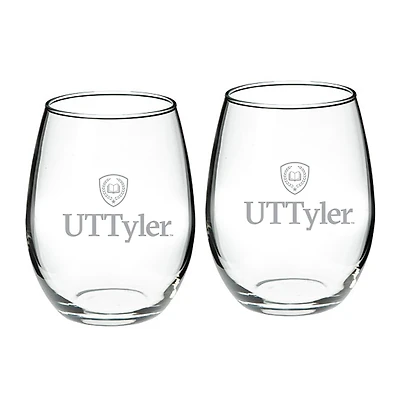 Texas Tyler Patriots 21oz. Two-Piece Stemless Wine Glass Set
