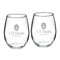 Texas Health San Antonio 21oz. Two-Piece Stemless Wine Glass Set