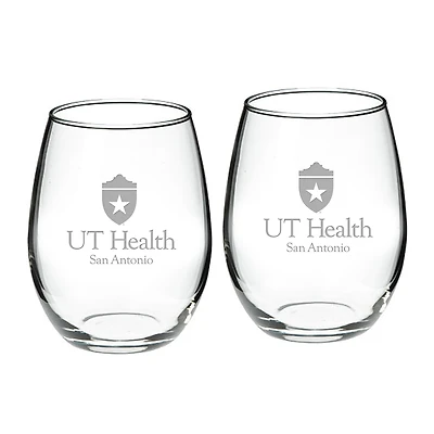 Texas Health San Antonio 21oz. Two-Piece Stemless Wine Glass Set