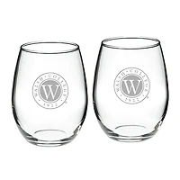 Walsh College 21oz. Two-Piece Stemless Wine Glass Set