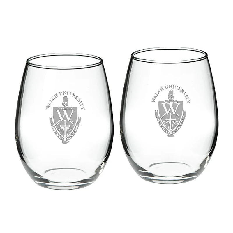 Walsh Cavaliers 21oz. Two-Piece Stemless Wine Glass Set