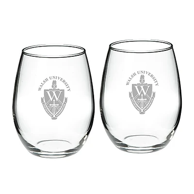 Walsh Cavaliers 21oz. Two-Piece Stemless Wine Glass Set