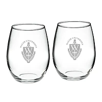 Walsh Cavaliers 21oz. Two-Piece Stemless Wine Glass Set