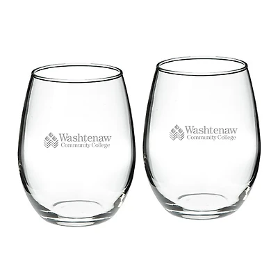 Washtenaw Community College 21oz. Two-Piece Stemless Wine Glass Set