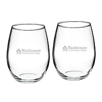 Washtenaw Community College 21oz. Two-Piece Stemless Wine Glass Set