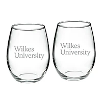 Wilkes Colonels 21oz. Two-Piece Stemless Wine Glass Set