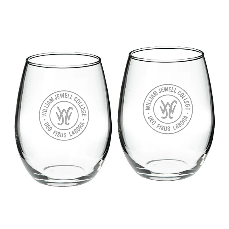 William Jewell Cardinals 21oz. Two-Piece Stemless Wine Glass Set