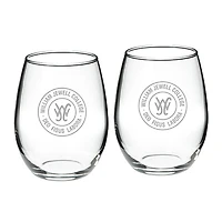 William Jewell Cardinals 21oz. Two-Piece Stemless Wine Glass Set