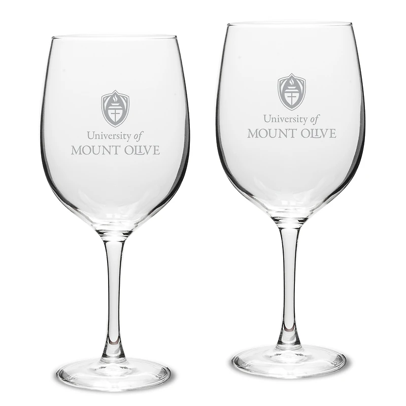 Mount Olive Trojans 19oz. Two-Piece Traditional Red Wine Table Glass Set