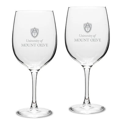 Mount Olive Trojans 19oz. Two-Piece Traditional Red Wine Table Glass Set