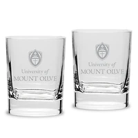 Mount Olive Trojans 11.75oz. Two-Piece Luigi Bormioli Square Double Old Fashion Glasses Set