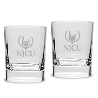 New Jersey City Gothic Knights 11.75oz. Two-Piece Luigi Bormioli Square Double Old Fashion Glasses Set