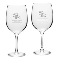 Southeastern Oklahoma State Savage Storm 19oz. Two-Piece Traditional Red Wine Table Glass Set