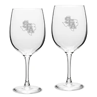 Stephen F Austin Lumberjacks 19oz. Two-Piece Traditional Red Wine Table Glass Set