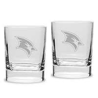 Saginaw Valley State Cardinals 11.75oz. Two-Piece Luigi Bormioli Square Double Old Fashion Glasses Set