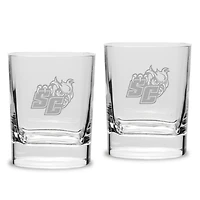 Southern Connecticut State Owls 11.75oz. Two-Piece Luigi Bormioli Square Double Old Fashion Glasses Set