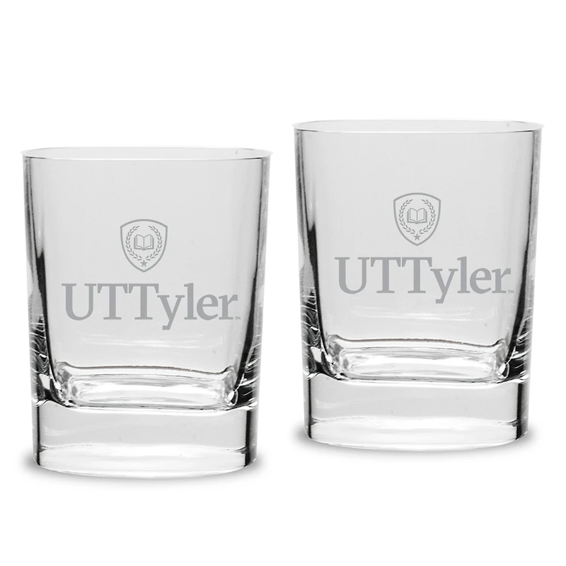 Texas Tyler Patriots 11.75oz. Two-Piece Luigi Bormioli Square Double Old Fashion Glasses Set